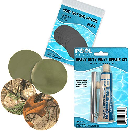 Pool Above Repair Kit for Realtree River Tube | Vinyl glue | Real Tree Camo Patches