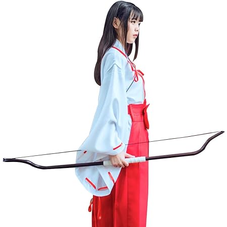 Amazon Circle Chocolate 巫女 コスチューム コスプレ ハロウィン イベント 巫女装束 桔梗 衣装 白紐 赤袴 赤太帯 リボン クリスマス コスプレ 仮装 通販
