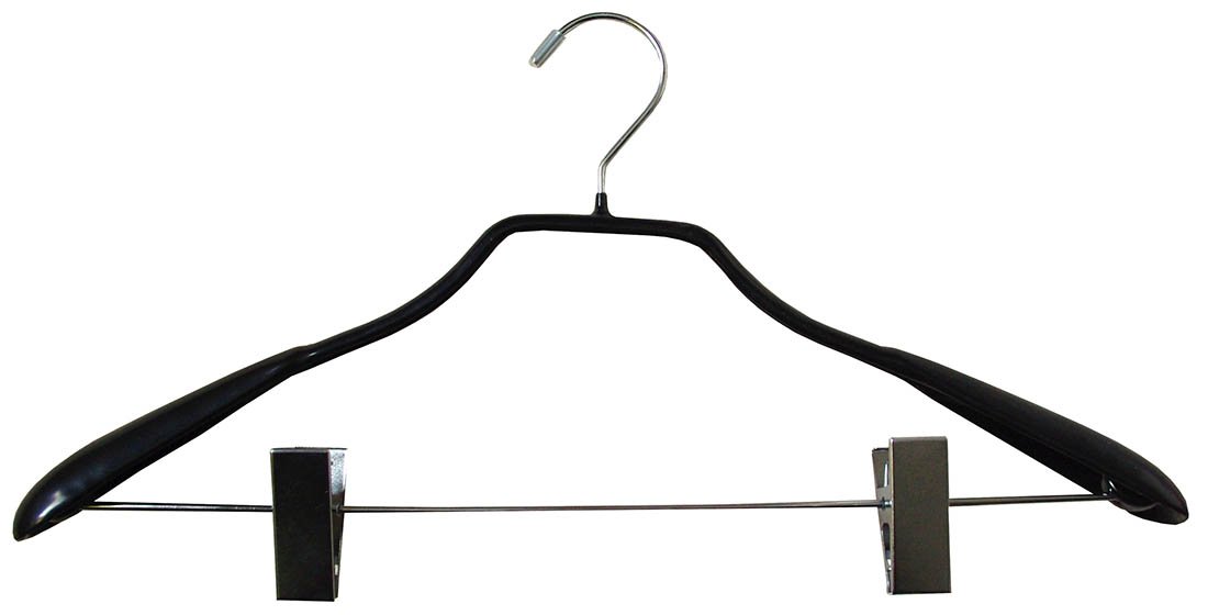 洋服がすべり落ちにくい ジャケットハンガー42cm クリップ付 ブラック 078280 khxv5rg Amazon.co.jp: シンコハンガー(Shinkohanger) すべらない ジャケット