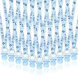 ZYFLSQ 36 Pieces Baby Shower Pacifiers Necklace, Cute Acrylic Pacifier Necklaces for Baby Shower Games Boy Charm, Party Favors, Decorations DIY, Gender Reveal Table Scatter(Blue)