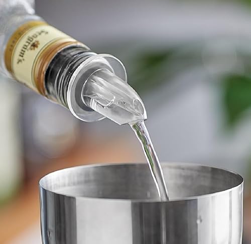 Miniatura 2 de Soro Essentials - Juego de 12 vertedores de botellas de licor de plástico de flujo libre transparente sin collar- Vertedores clásicos para botellas