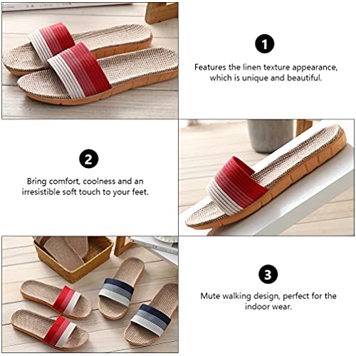 Women Open Toe House Slippers Lightweight Linen Slippers Indoor House Slipper Summer Beach Shoes3