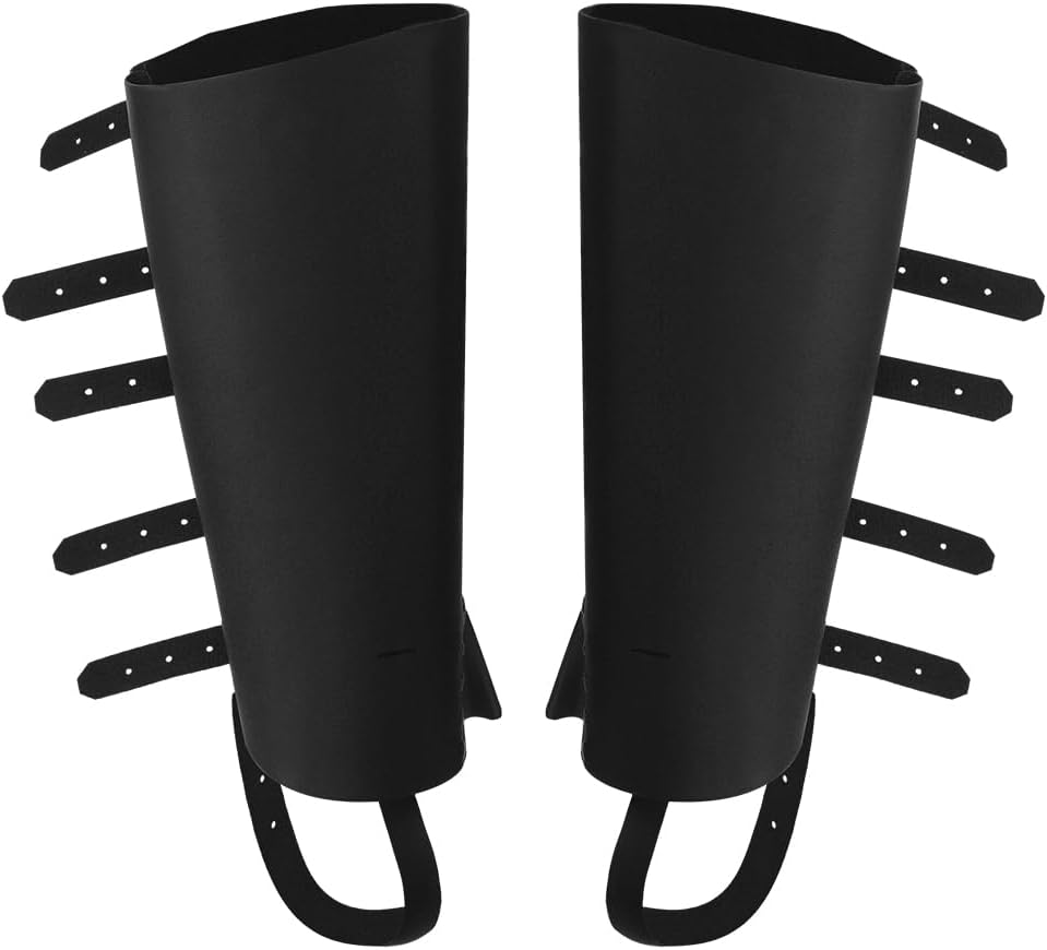 ITODA Medieval Boot Covers for Halloween PU Leather Pirate Costume Punk Renaissance Halloween Cosplay Men's Knight Leg Guard - Image 5