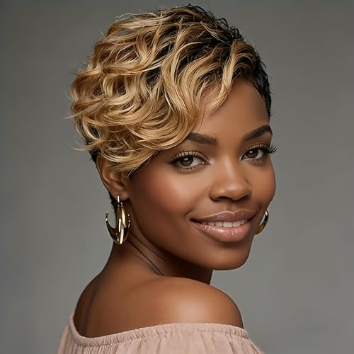 Human Hair Wig Suitable for Women with Brazilian Blonde &