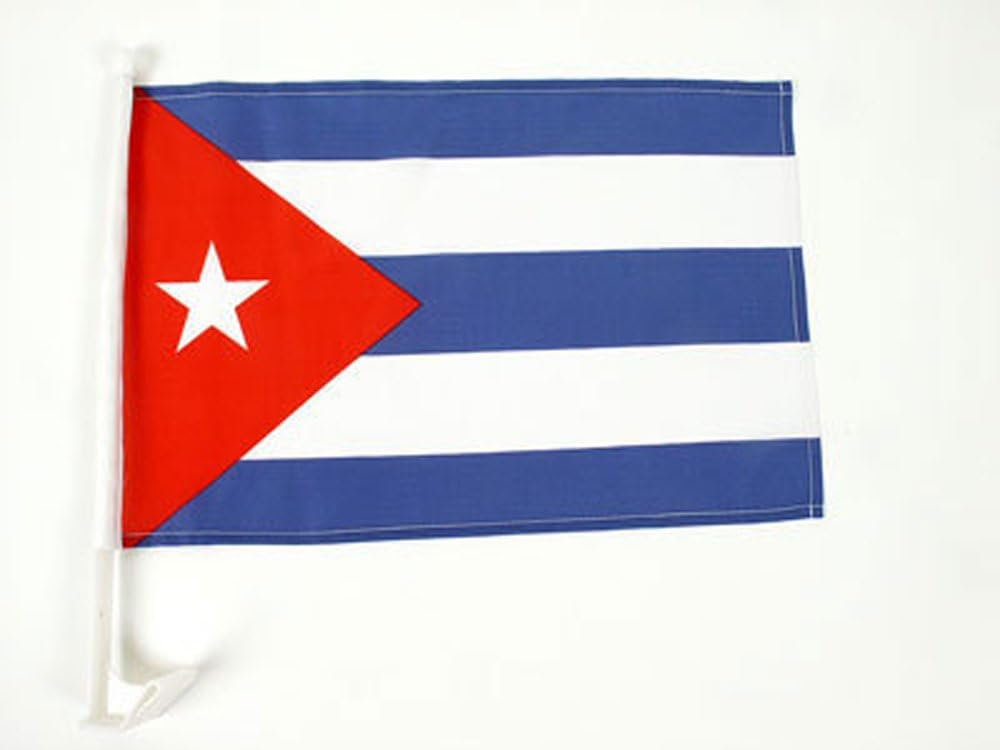 Cuba Single-Sided Car Flag (Polyester), 12" x 18"