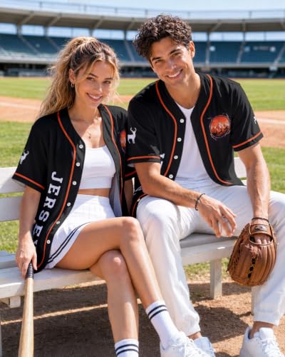 Image of 99TIMORO Graphic Baseball Jersey Shirts for Men and Women | Street Wear Funny Button Down Shirt Short Sleeve Lightweight Breathable Casual Wear Sports Events Summer Gifts Relaxed Fit
