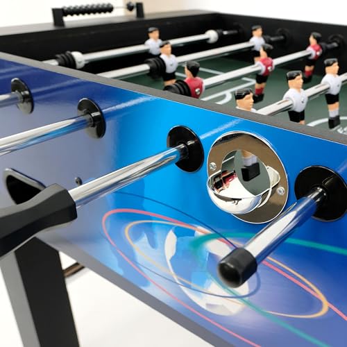 Carromco Kickertisch Champion-XT - Profi Kicker Tischfussball in blauem Design, Tischkicker für für fortgeschrittene Spieler, 4 Kickerbällen, Gewicht 39 kg – Bild 3