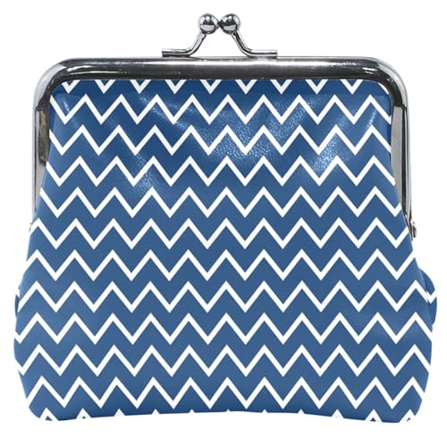 marino portafoglio personalizzata per donne fibbia carina lucchetto da bacio ragazza piccolo striscia Chic Nautico Navy classico elegante blu pelle