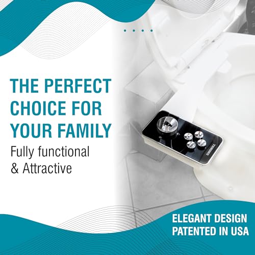Throne Bidet Attachment - USA Patented - Non-Electric Self Cleaning Water Sprayer Toilet Bidet Seat Attachment, Double Nozzle (Frontal & Rear Wash), Easy Install (Black) - Thumbnail 3