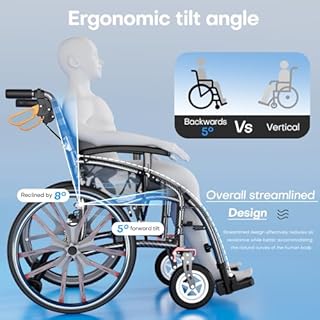 ORZDOTMN Wheelchair for Adults with Shock Absorbers - 31lbs Ultra Lightweight Foldable Manual Sports Wheel Chair with Retractable Footrests, Anti-Tipper (Carbon Fiber Pattern)