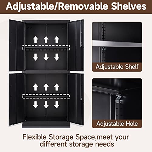 Afaif Metal Storage Cabinets With Locking Doors,71" Tall Garage Storage Cabinet With 2 Adjustable Shelves, Lockable Steel Office Storage Cabinet Tool Cabinet For Home Office,Garage, Pantry #TOP3