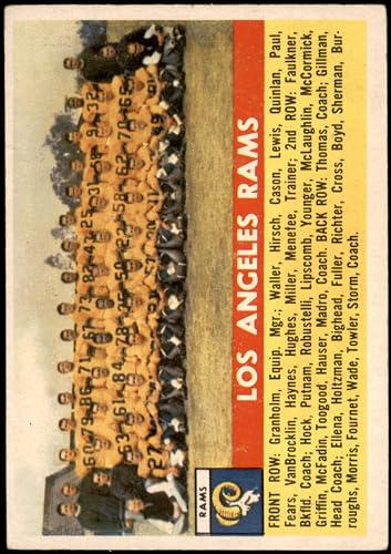 1956 Topps #114 Rams Team Los Angeles Rams (Football Card) VG/EX Rams