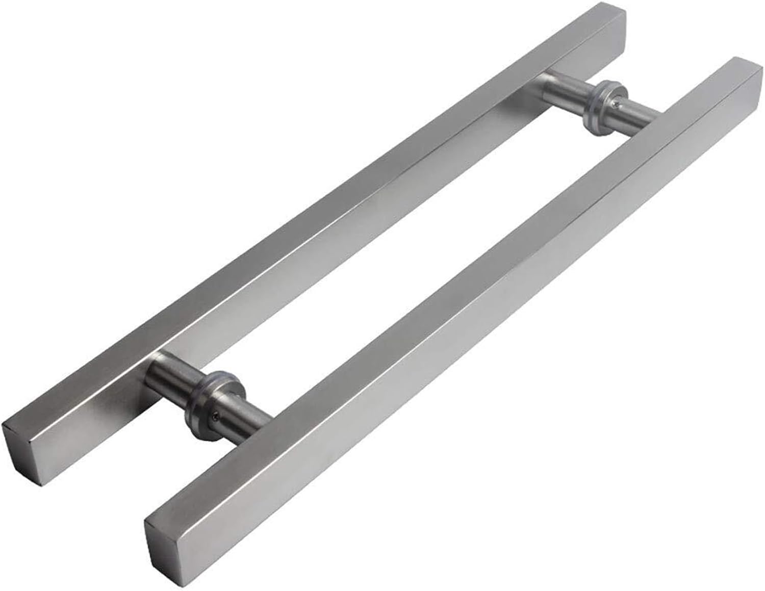 Tempered Glass Door Handle Back-to-Back Installation Stainless Steel Brushed Square Tube Wooden Door Metal Door Push-Pull Handle,8 Sizes (Size : 600x360mm)