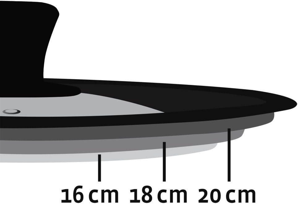 Xavax Universal Lid Silicone Ring for Pots and Pans with 16/18/20 cm Diameter, Steam Vent, Graduated Edge Design, Dishwasher Safe, Space-Saving, Made of Glass, 16 x 18 x 20 cm