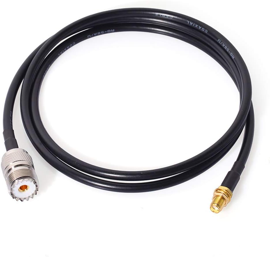 BINGFU Ham Radio Antenna Adapter SMA Female to UHF SO239 Female RG58 Coaxial Jumper Cable 1m 3 feet for Handheld Ham Two Way Radio Walkie Talkie Wouxun Baofeng BF-F8HP UV-5R UV-82 BF-888S GT-3