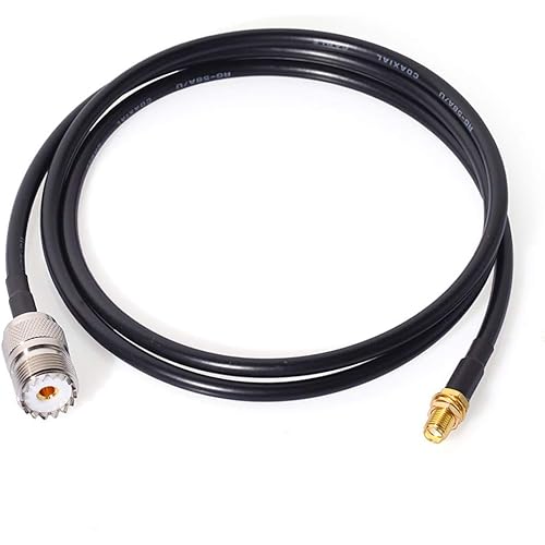 BINGFU Ham Radio Antenna Adapter SMA Female to UHF SO239 Female RG58 Coaxial Jumper Cable 1m 3 feet for Handheld Ham Two Way Radio Walkie Talkie Wouxun Baofeng BF-F8HP UV-5R UV-82 BF-888S GT-3