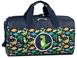 Kindertasche Sporttasche Reisetasche Dinosaurier Dino, Jungen Mädchen Kinder, blau, 38 x 22 x 20 cm, 12 Liter