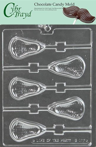 Cybrtrayd S117 Grand moule à bonbons en forme de sucettes crosse avec instructions exclusives pour le moulage du chocolat protégé par le droit d'auteur