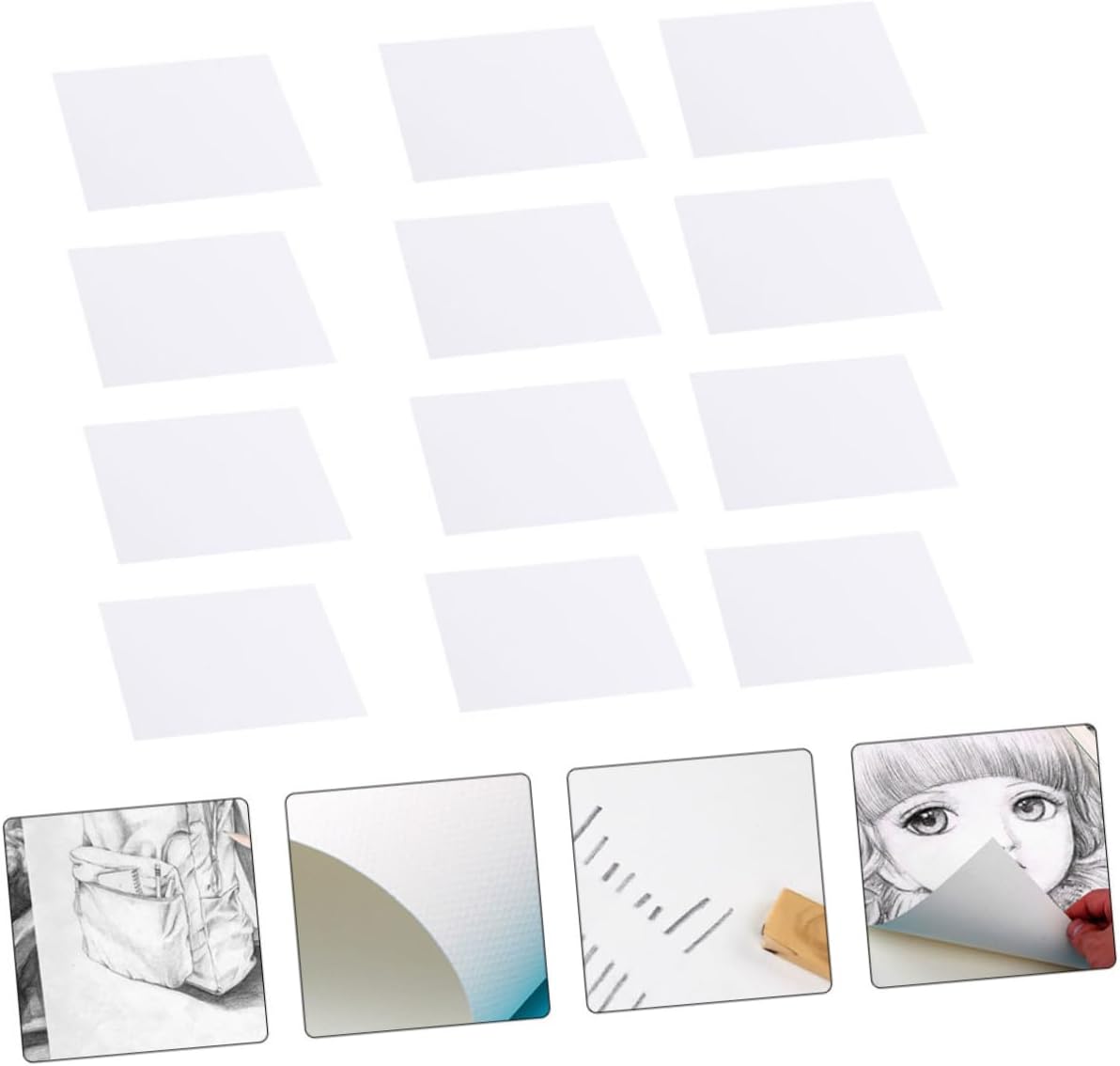 COOLHIYA 40 Sheets Thick White Painting Paper for Sketch Watercolor Ink Art Supplies for Artists Students Drawing Creativity