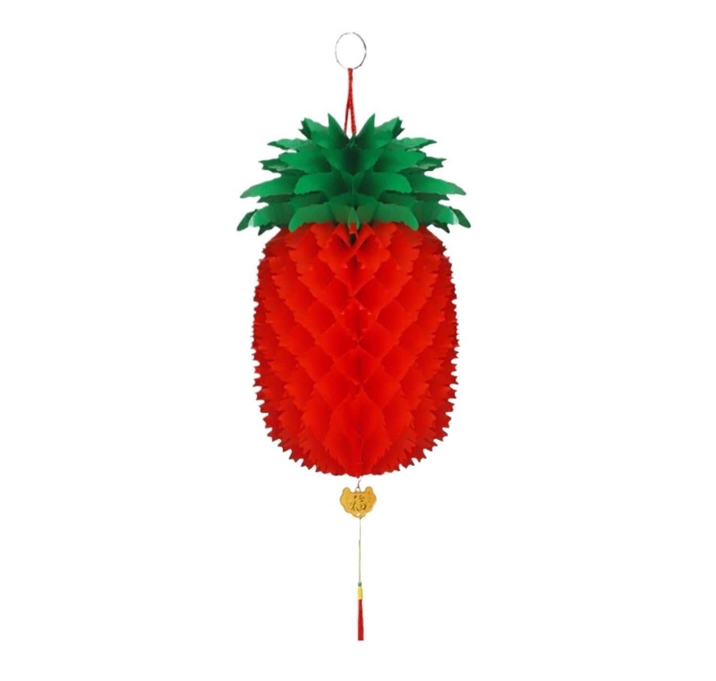 Wiosenna Latarnia Festiwalowa, 10-częściowa Wisząca Dekoracja W Kształcie Ananasa Na Imprezę Z Okazji Chińskiego Nowego Roku Przyjęcie(Rot,25cm)