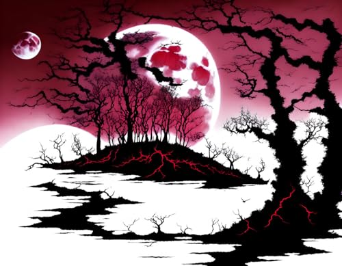 Toile dans le royaume de la lune pourpre 58 x 90 cm impression artistique haute definition