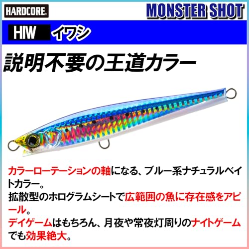 DUEL(デュエル) HARDCORE(ハードコア) ルアー シンキングペンシル ハードコア モンスターショット(S) 95mm 重量:40g F1196-HIW-イワシ 遠投 8枚目