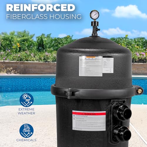 XtremepowerUS 425 SQ/FT Pool Cartridge Filter In-Ground Above Ground Swimming Pool and Spa Filter System (4-Pieces Filter Set) 2" Inlet/Outlet Fitting