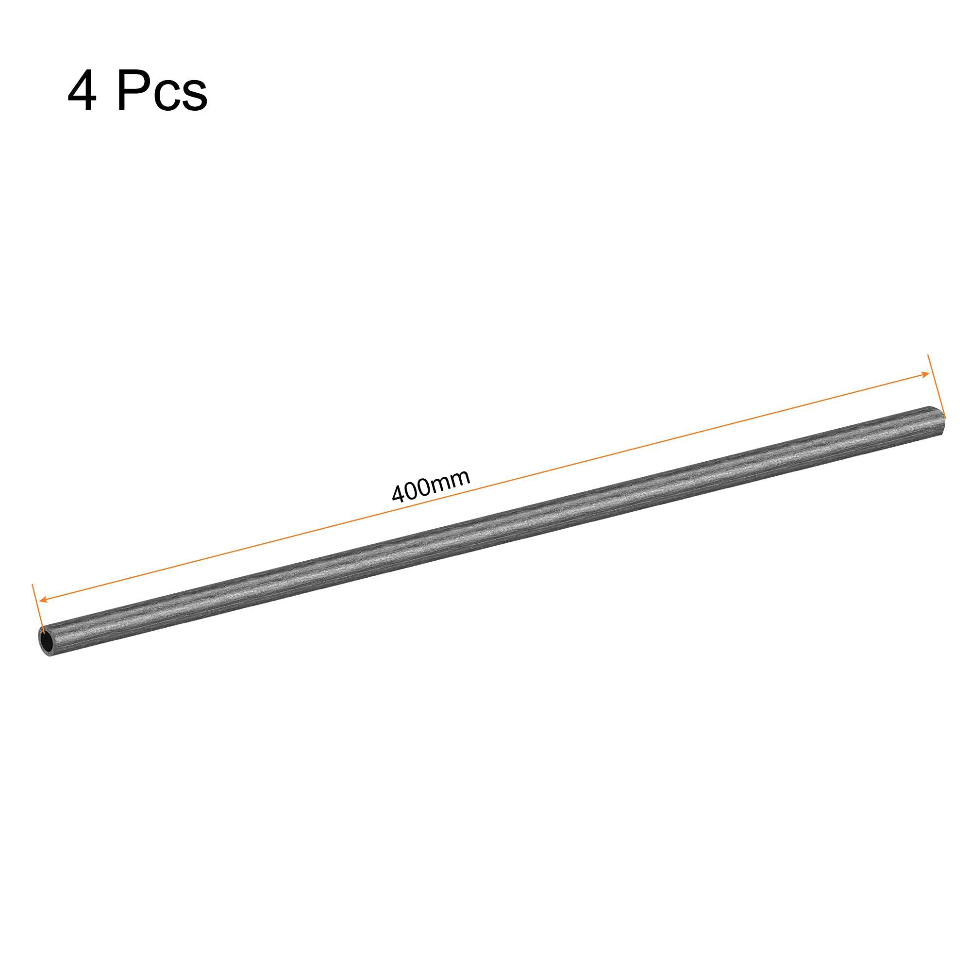 sourcing map Fibre Carbone Rond Tube 3mm x 2mm x 400mm Fibre Carbone Aile Pultrusion Tuyau Fonte pour RC Avion Quadcopter 4Pcs