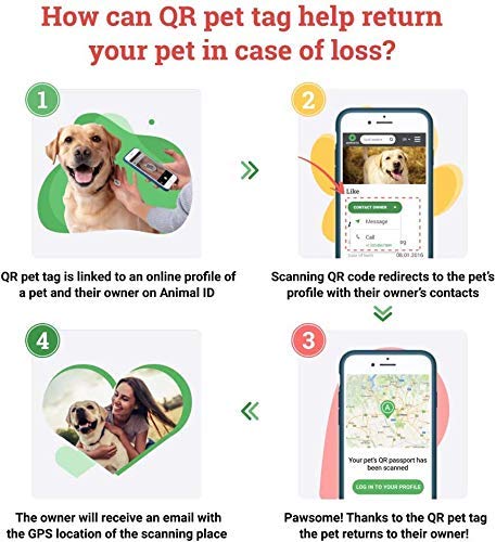 Personalized Pet ID Tag for Dog Cat with QR Passport Global Search System of Lost Pets - Personalized Dog Tags Cat Name Tags - Donuts - Thumbnail 3