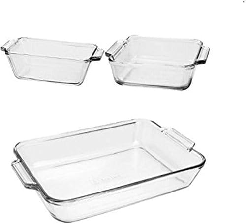Anchor Hocking set de bandejas básicas de vidrio para el horno plato para pastel taza medidora bowl para mezclar y cuencos con tapa Cristal