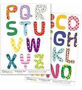 Kiwistar Alphabet mit bunten Texturen, 26 Buchstaben, Gesamtfläche 30 x 20 cm / 2 Bögen, Wandstic...