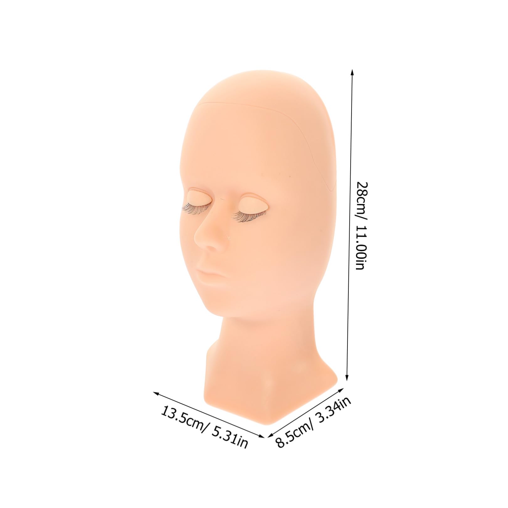 Wimpern Übungskopf mit Abnehmbarem Augenlid, Silikon, Rosa, 1 Satz
