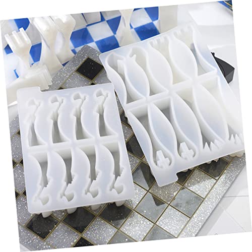COHEALI 2Pcs Molde De Xadrez Kit De Cristal Moldes De Fondant Bandeja De Sabão Moldes De Xadrez Mold