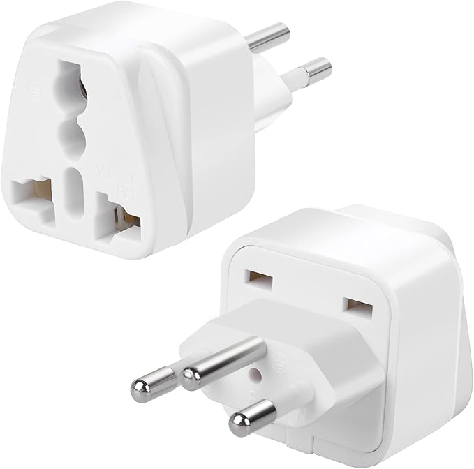 2Pack UK to Switzerland Plug Adapters Swiss Power Converter Grounded