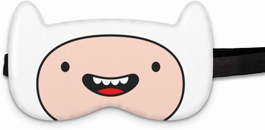 Sleep Mask Kids Children Adventure Time Finn White - 100% Soft Cotton - Sleeping Eye Mask Night Cover Blindfold for Travel Airplane (Plastic Pack)