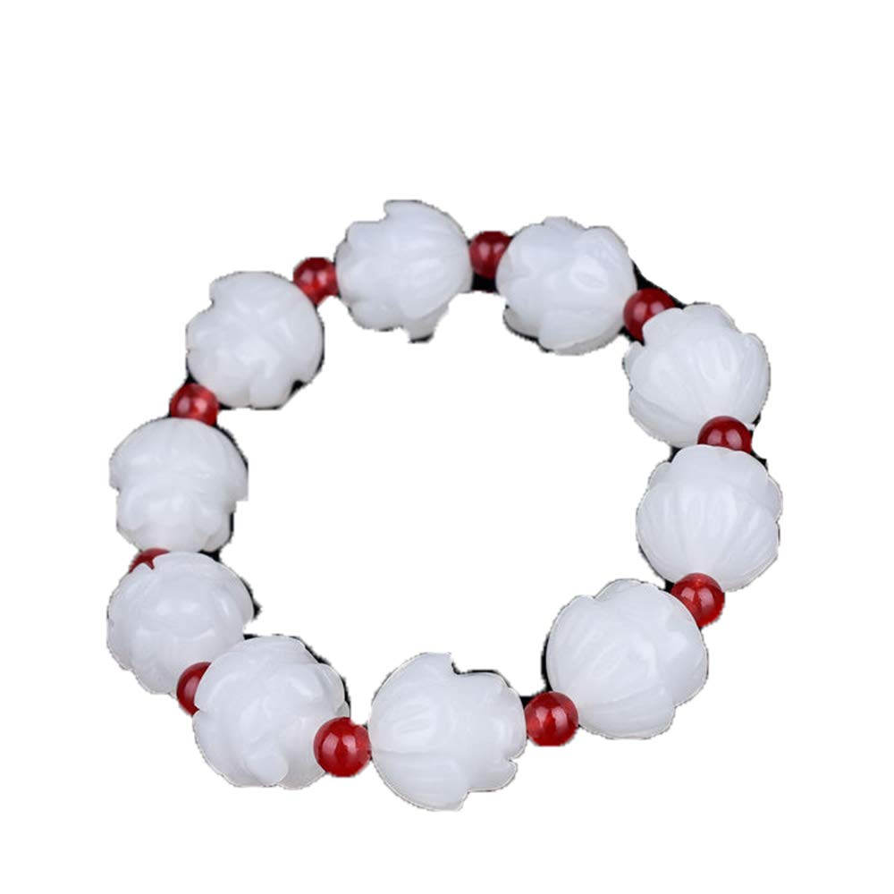 Bracelet en jade blanc afghan authentique modèle M perles de transfert - 6