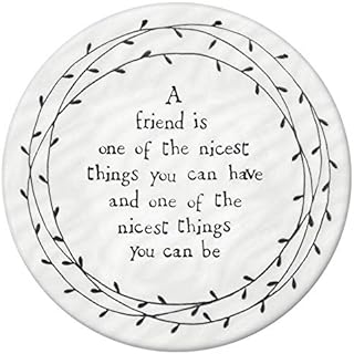 East of India Porcelain Leaf Coaster - A Friend is one of the Nicest Things