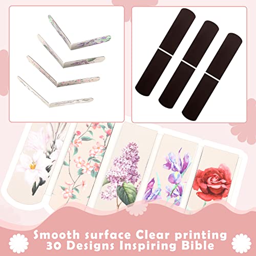 30 Pcs Magnetic Bookmarks Flowers Magnet Page Markers Pretty Bookmarks For Book Lovers Magnet Bookmark Clips Assorted Book Markers Set For Women Students Reading Office, Floral Style 2.3 X 0.8 Inches #TOP4