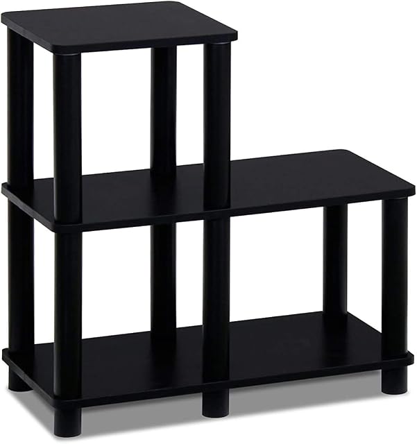 Furinno Turn-N-Tube 3-Tier Accent Decorative Shelf, Espresso/Black