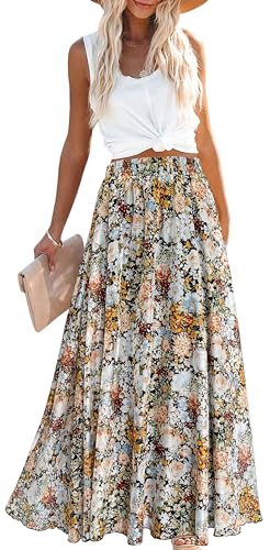Afibi Women Full/Ankle Length Blending Maxi Chiffon Long Skirt Beach Skirt