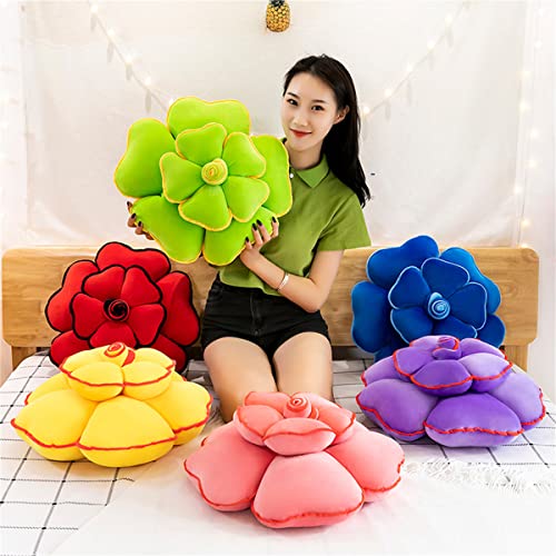 Round Rose Pillow Flower Cushion Cute Sleeping Pillow Sofa Bedroom Decoration Soft Cushion Floor Mat Pink 19.6In #TOP3