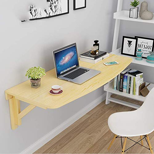 Table murale pliable en bois bureau rabattable flottant gain de place - 8