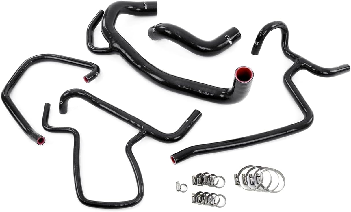 HPS High Temp Reinforced Silicone Red Radiator and Heater Coolant Hose Kit, 57-1616-RED