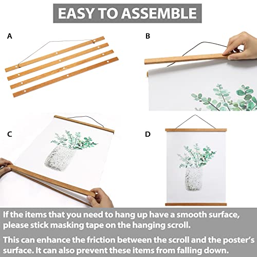 Honkki Magnetic Poster Frame Hanger, Natural Teak, Poster Hanger For Photos, Pictures, Prints, Maps, Scrolls And Canvas Artwork thumb #2