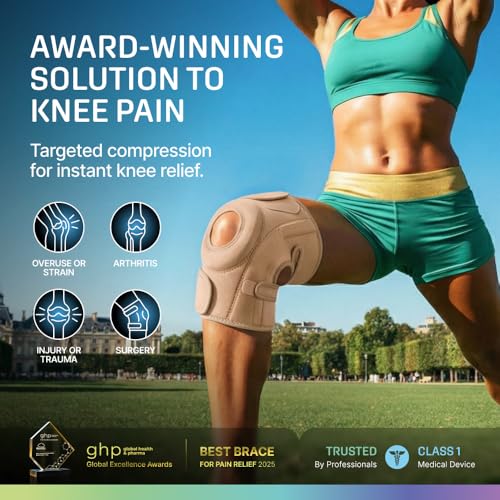 Image of Modvel Knee Brace with Side Stabilizers & Patella Gel Pads for Pain Relief and Joint Support Breathable, Non-Slip Compression Sleeve for Men & Women, Arthritis, Meniscus, ACL Recovery
