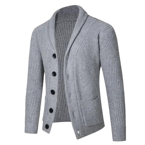 Men's Knitted Button Cardigan Sweater Simple Solid Color Sweater Casual Warm Large Size Sweater
