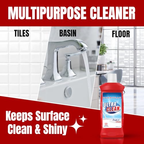 Image of Everyday Ultra Clean Bathroom Cleaner 1L | New Thicker Bathroom Floor Cleaner | Suitable for Bathroom floors, Slabs, Wall tiles, Sinks, Basins, Stainless Steel taps and Shower heads (Pack of 3)