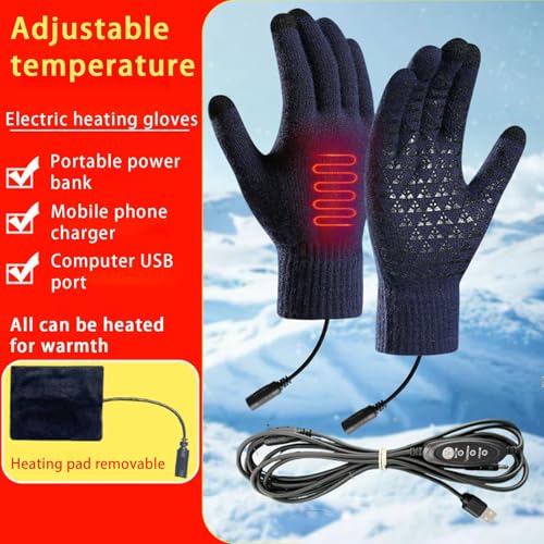 Gants chauffants électriques tactiles et imperméables de ski