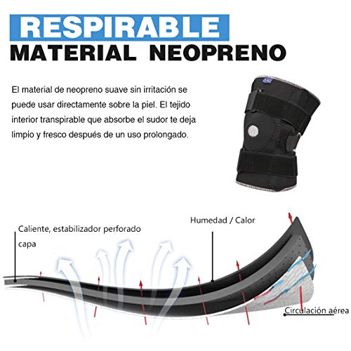 Hinged Knee Brace With Side Stabilizers - Adjustable Open Patella Compressions Support - Relieves Acl, Lcl, Mcl, Arthritis Pain, Tendonitis, Torn Meniscus For Men & Women, M #TOP4