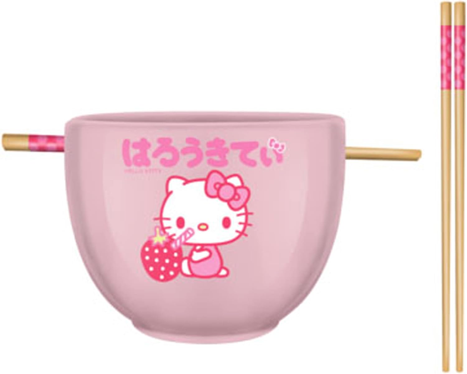 Silver Buffalo Sanrio Hello Kitty Ramenschüssel und Essstäbchen-Set, Äpfel und Zimt, 590 ml